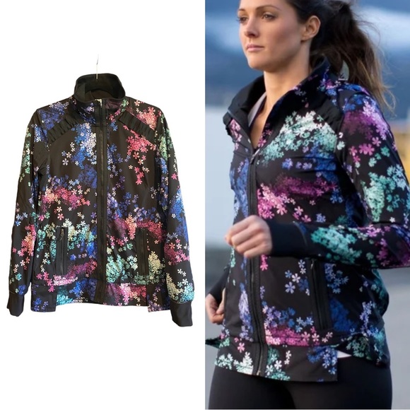 lululemon athletica Jackets & Blazers - Lululemon Run Woman's Bandit Petal/Flower Print Zipper Jacket, Size 6